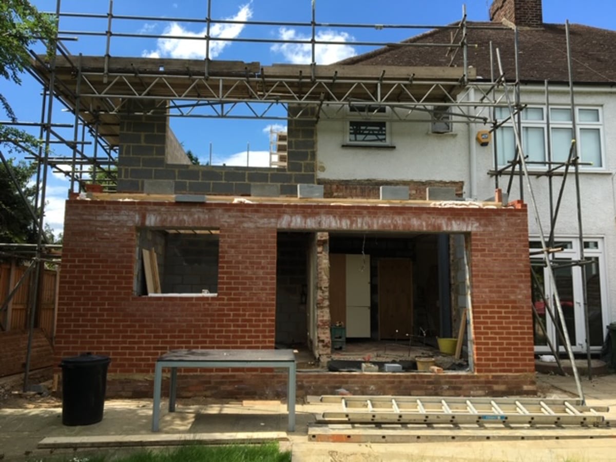 Rear of property during renovation work